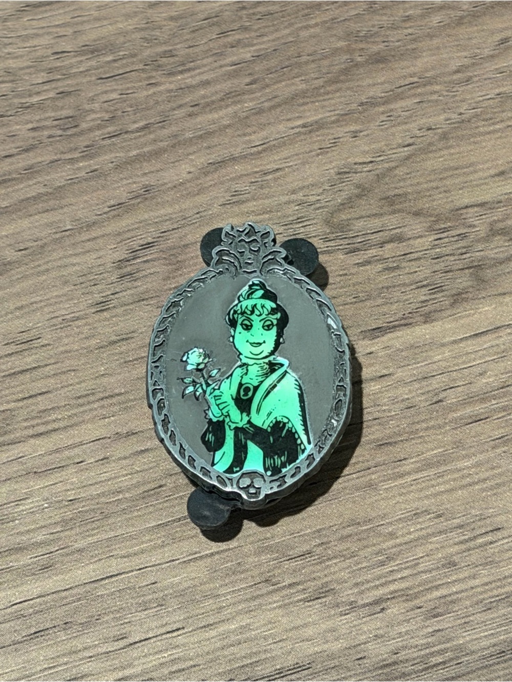 ⭐️3/$15⭐️ Disney Glow Portrait Enamel Pin — Green & Silver
